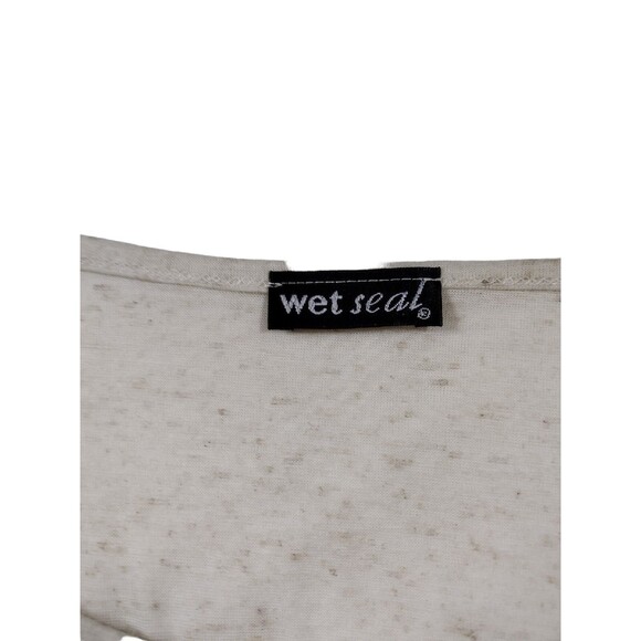 VTG Y2K Wet Seal Small Shirt Tan Brown Leopard Print Bow Knot Tie Front Beaded - Picture 5 of 6